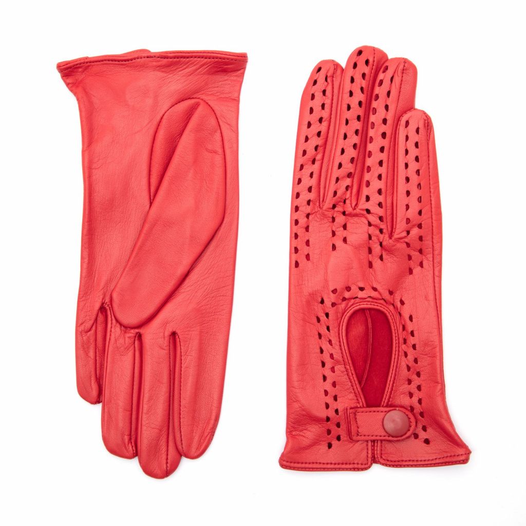 Sporty-Elegant Leather Gloves for Ladies