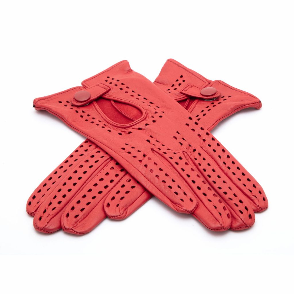 Sporty-Elegant Leather Gloves for Ladies