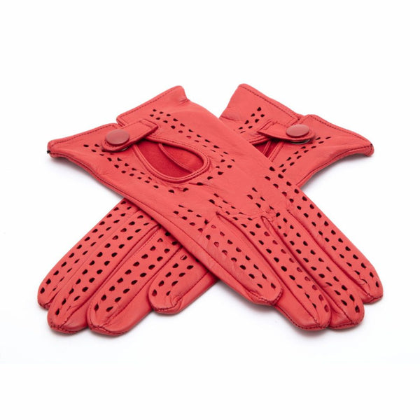Sporty-Elegant Leather Gloves for Ladies