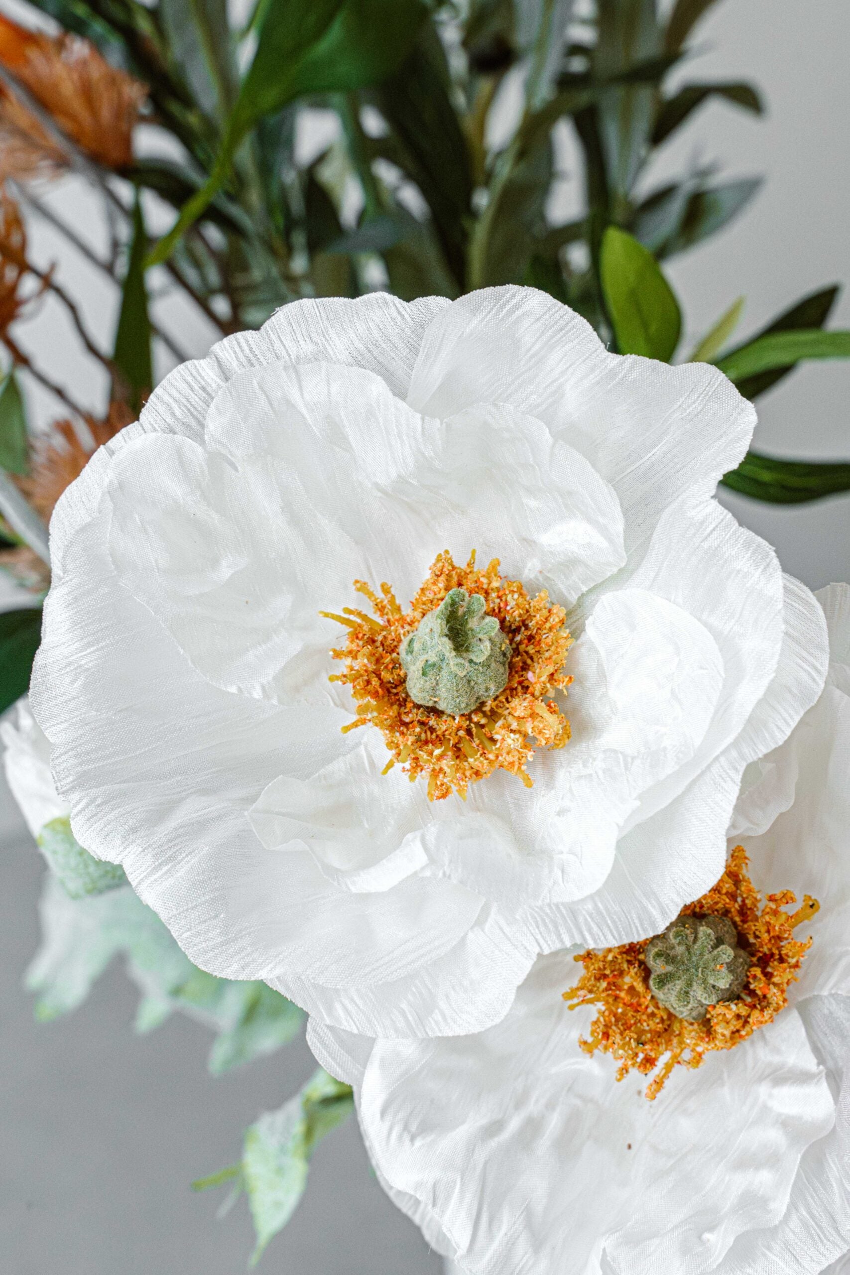 Indore Silva - Papaver - Wit - Kunsttak - Zijde