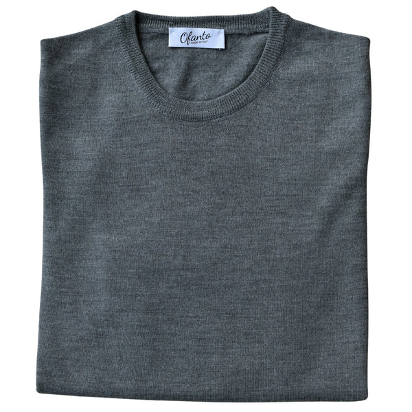De 100% Merino Italiaanse Pullover - Grijs