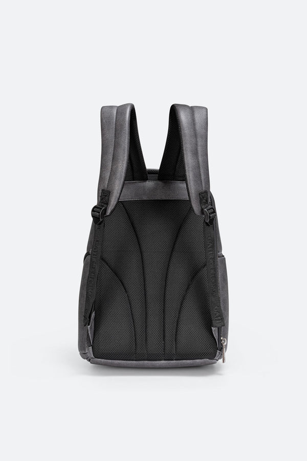 Tristan Textured Blue Backpack with logo and front logo band