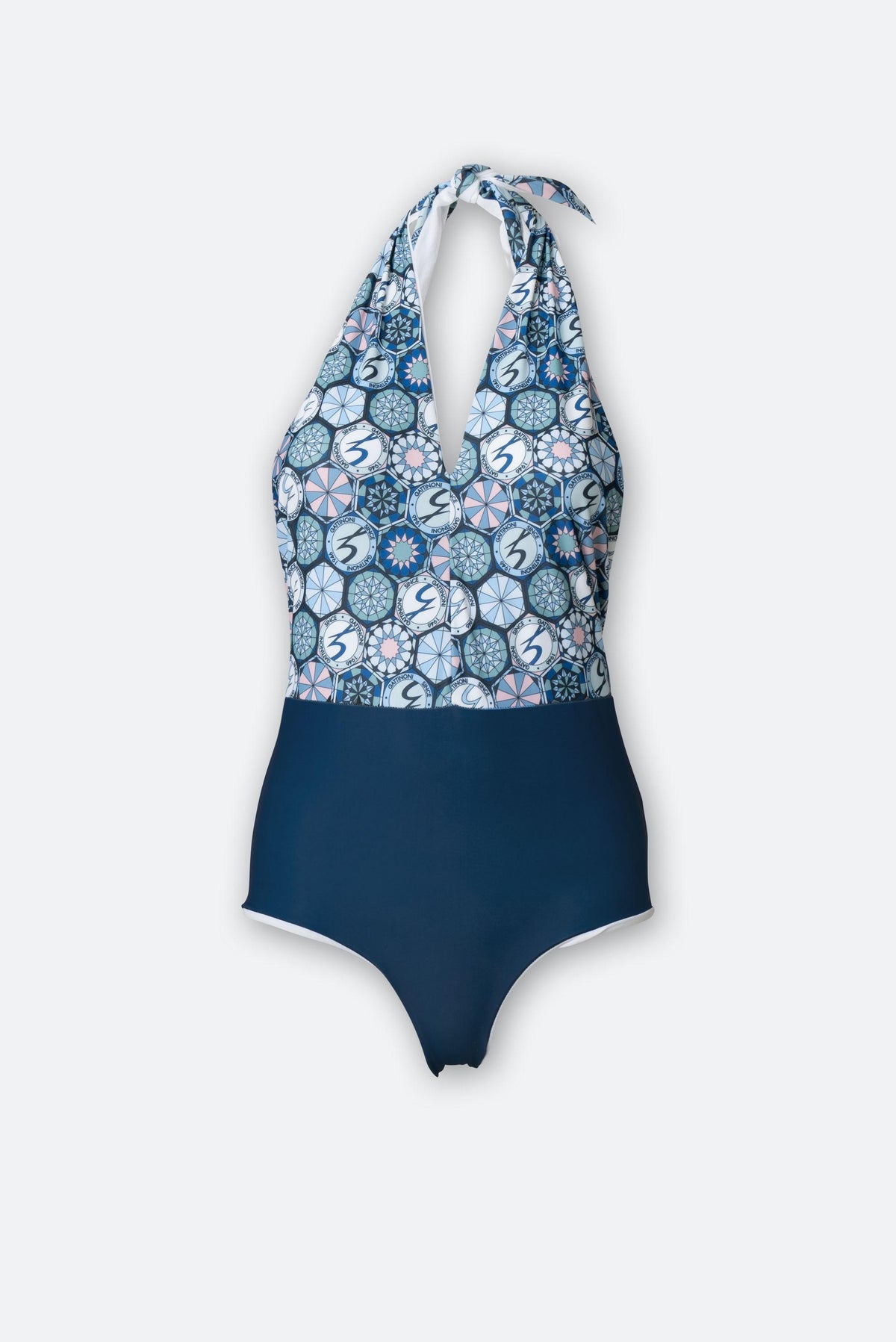 Teodosia Print One-Piece Swimsuit and Blue Bottom Gattinoni
