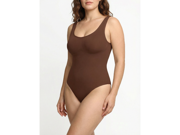 Shaping Bodysuit with Straps, BROWN size other: XS/S