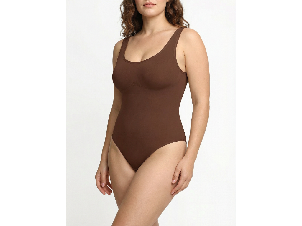 Shaping Bodysuit with Straps, BROWN size other: 3XL/4XL