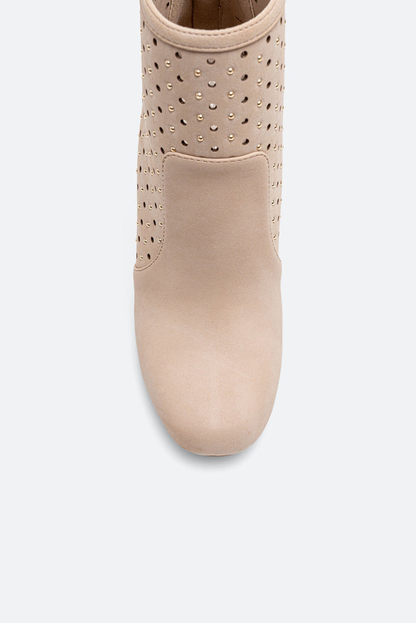 Beige Suede Ankle Boot Gattinoni