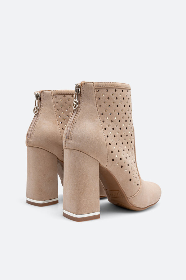 Beige Suede Ankle Boot Gattinoni