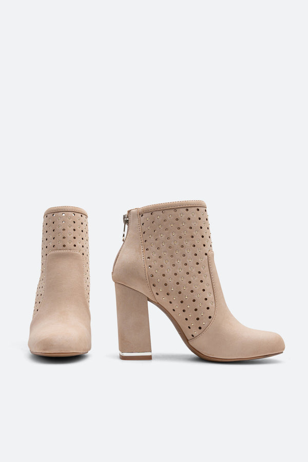 Beige Suede Ankle Boot Gattinoni