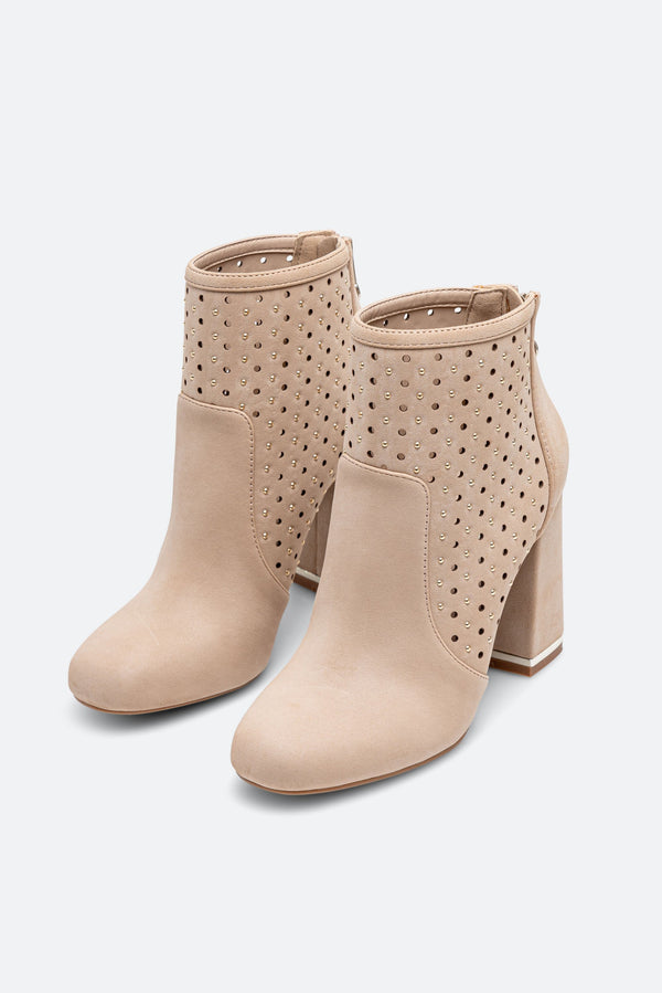 Beige Suede Ankle Boot Gattinoni