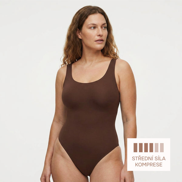 Shaping Bodysuit with Straps, BROWN size other: XS/S
