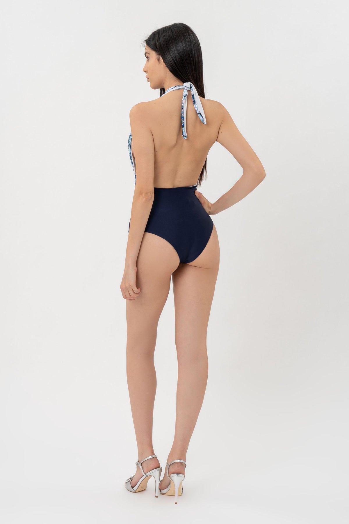 Teodosia Print One-Piece Swimsuit and Blue Bottom Gattinoni