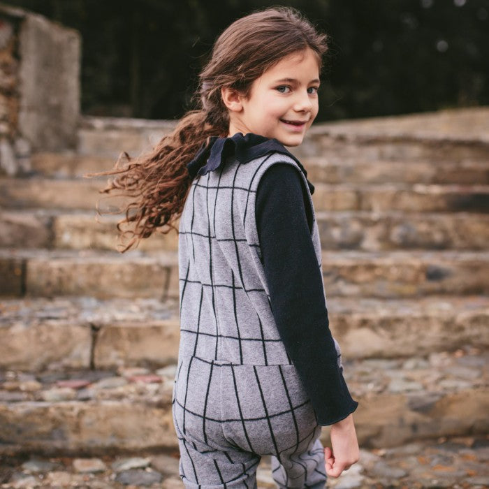 GRAY/BLACK CHECKERED OVERALLS