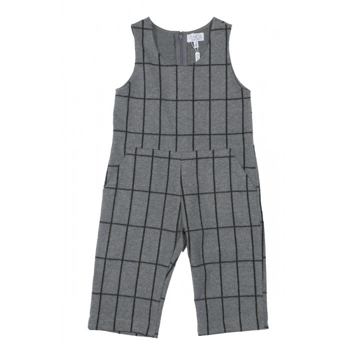 GRAY/BLACK CHECKERED OVERALLS