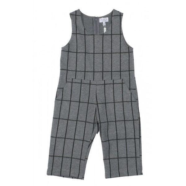 GRAY/BLACK CHECKERED OVERALLS