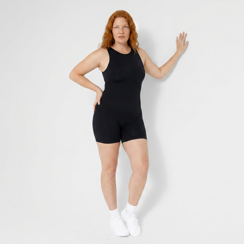 Shaping Bodysuit with Back Cutout, BLACK size other: XL/XXL