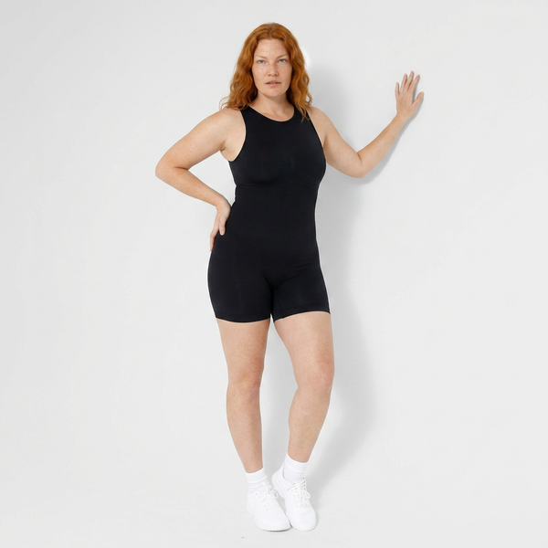 Shaping Bodysuit with Back Cutout, BLACK size other: XS/S