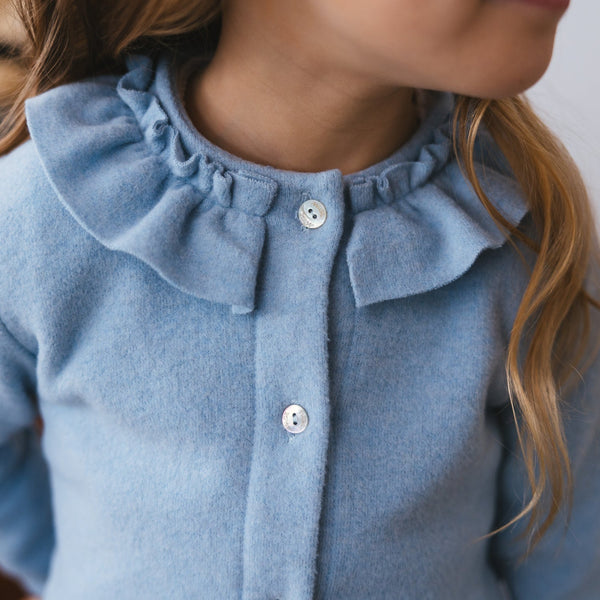 MILANO STITCH CARDIGAN WITH RUFFLES