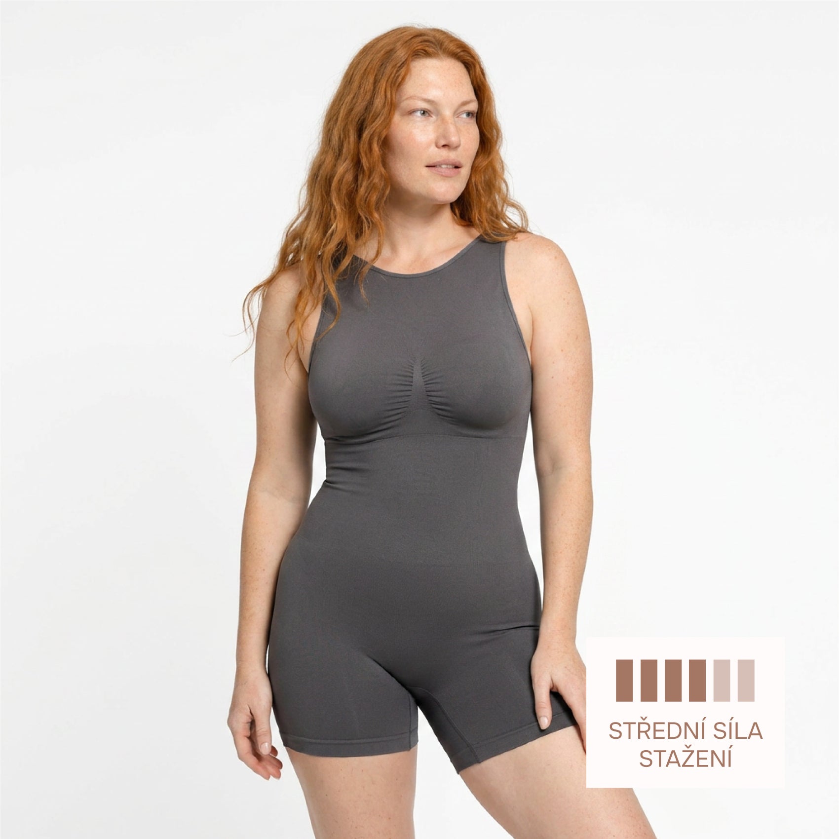Shaping jumpsuit with back neckline, GRAY size other: XL/XXL