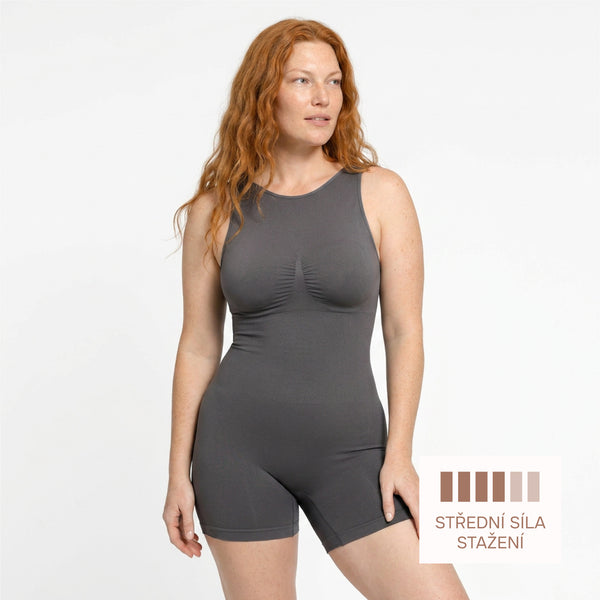 Shaping jumpsuit with back neckline, GRAY size other: XL/XXL