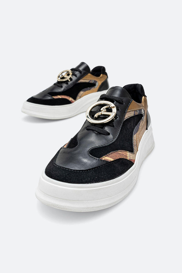 Dubois Suede Sneakers Planetarium Print Black