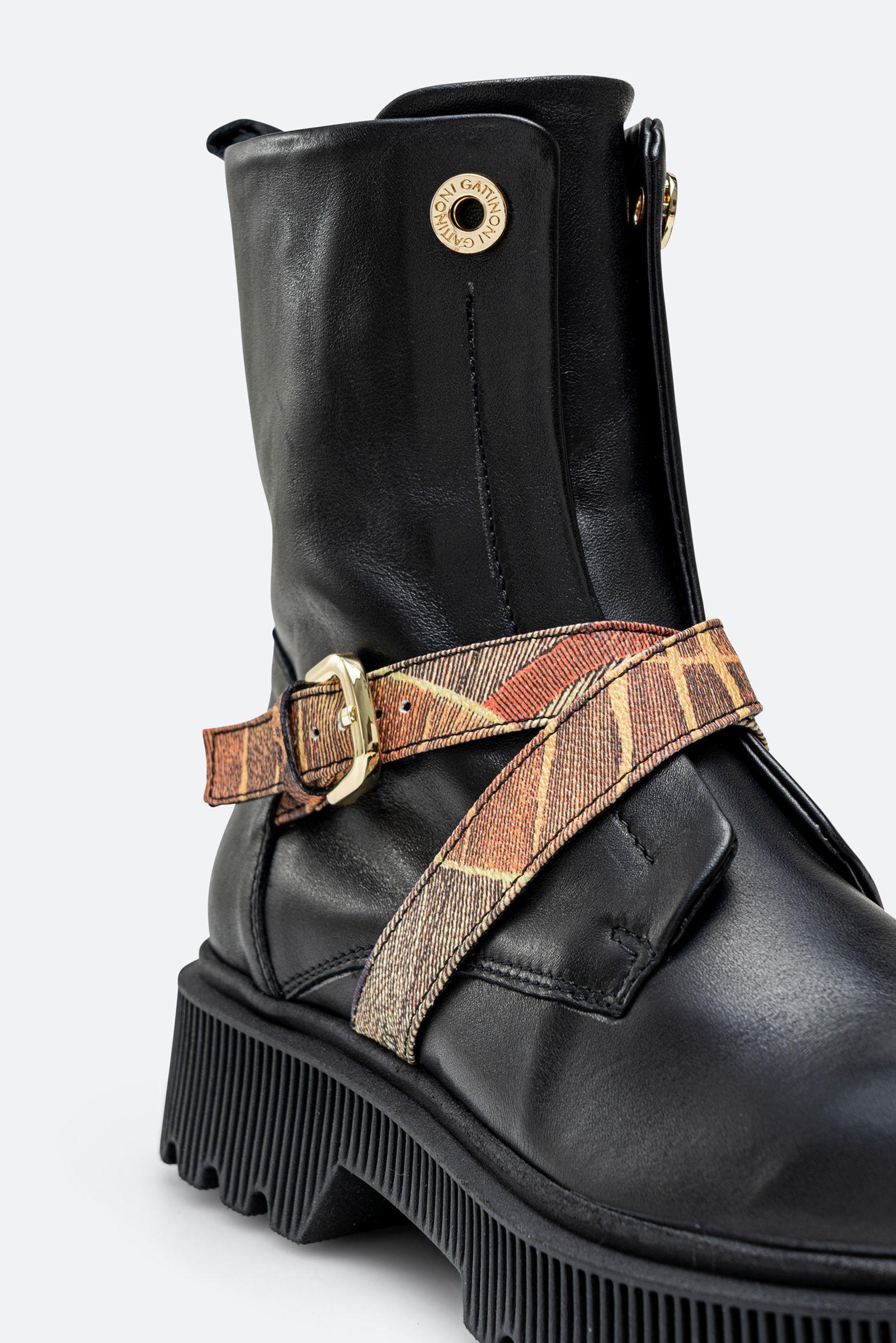 Stivaletto Joplyn in pelle stampa Planetarium colore nero