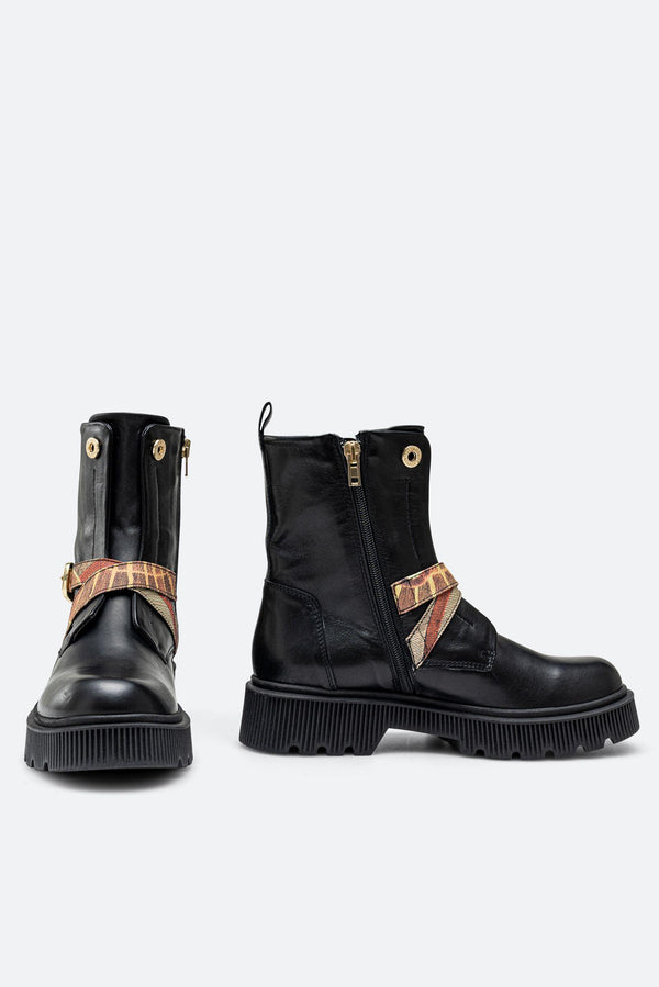 Stivaletto Joplyn in pelle stampa Planetarium colore nero