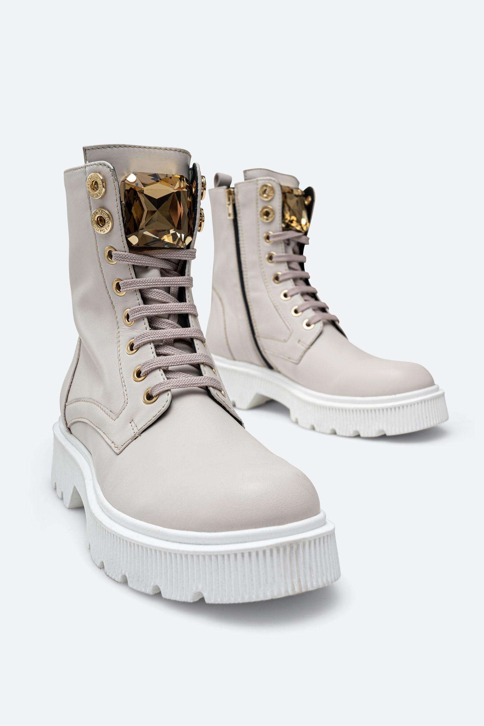 Joplyn Ankle Boot in Chalk Leather