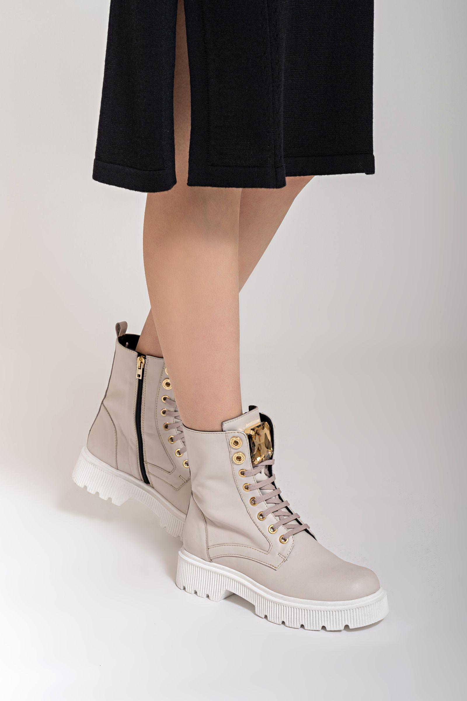 Joplyn Ankle Boot in Chalk Leather