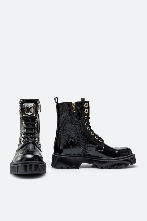 Stivaletto Joplyn in pelle lucida colore nero
