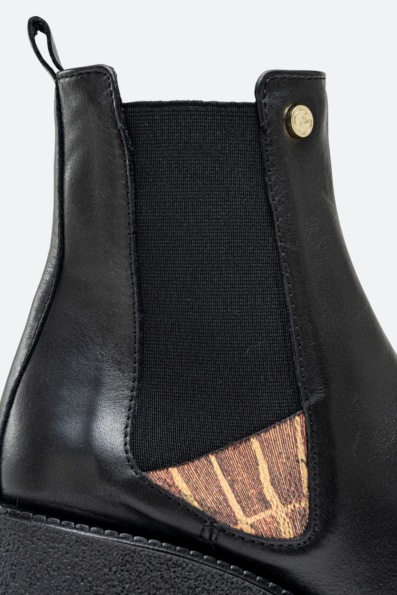 Stivaletto Leadore in pelle stampa Planetarium colore nero