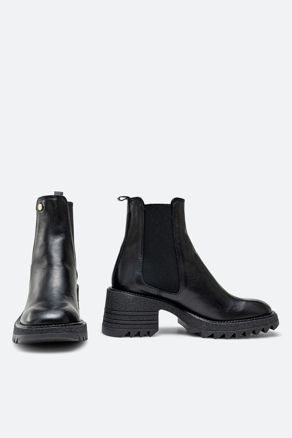 Stivaletto Leadore in pelle stampa Planetarium colore nero