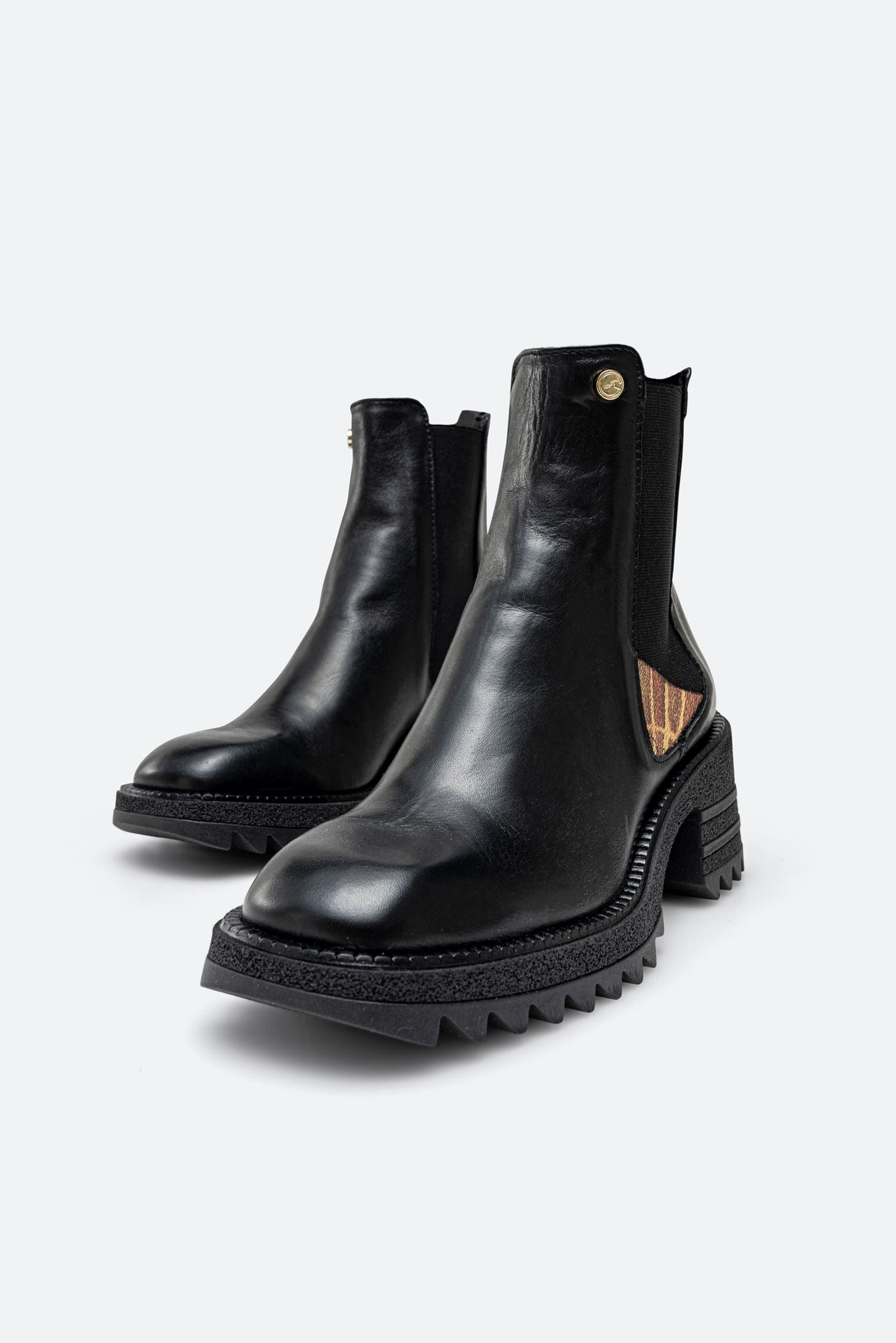 Stivaletto Leadore in pelle stampa Planetarium colore nero