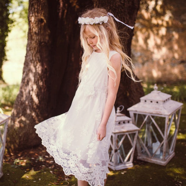 VESTIDO DE ENCAJE BORDADO