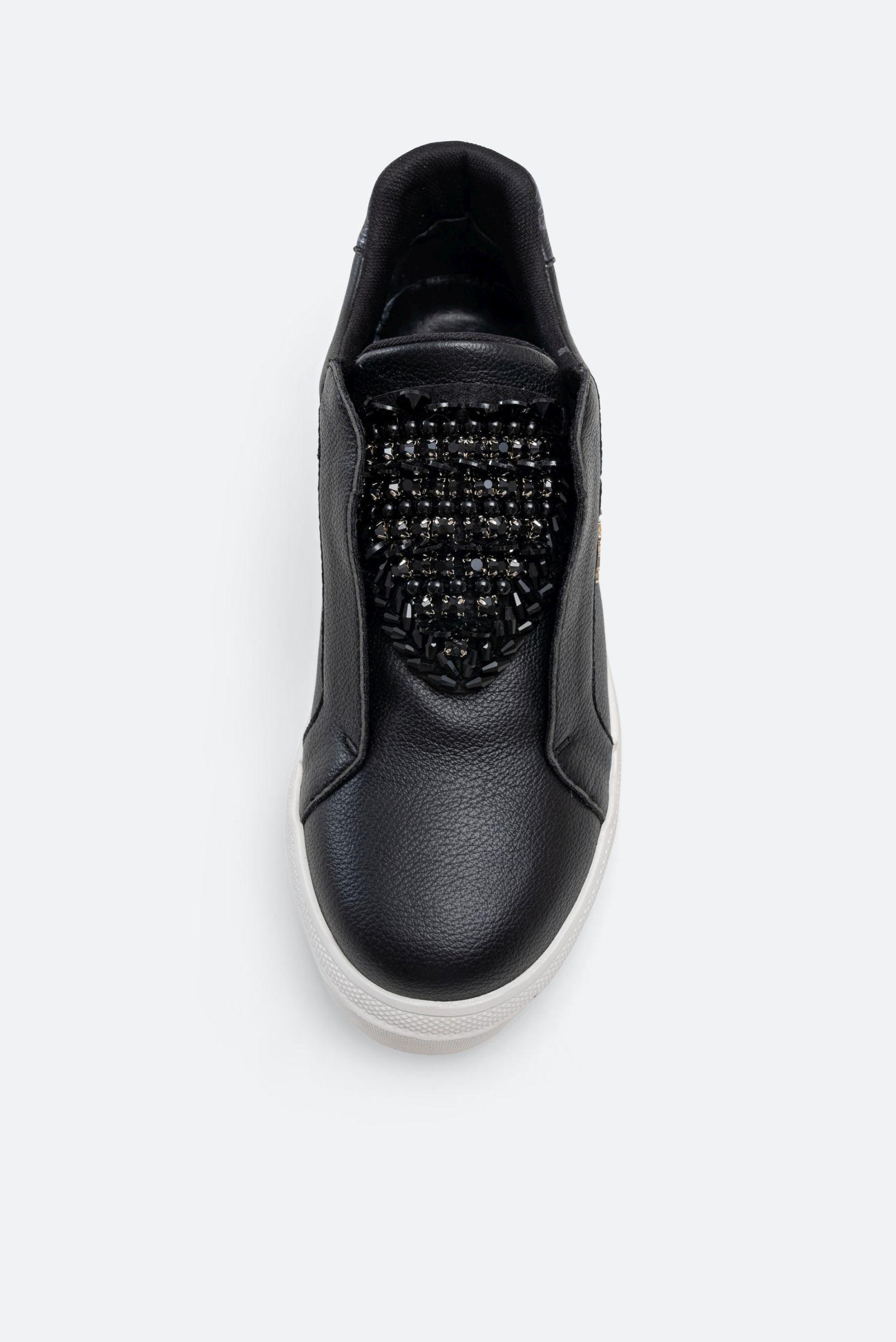 Leon Sneakers in Black Faux Leather