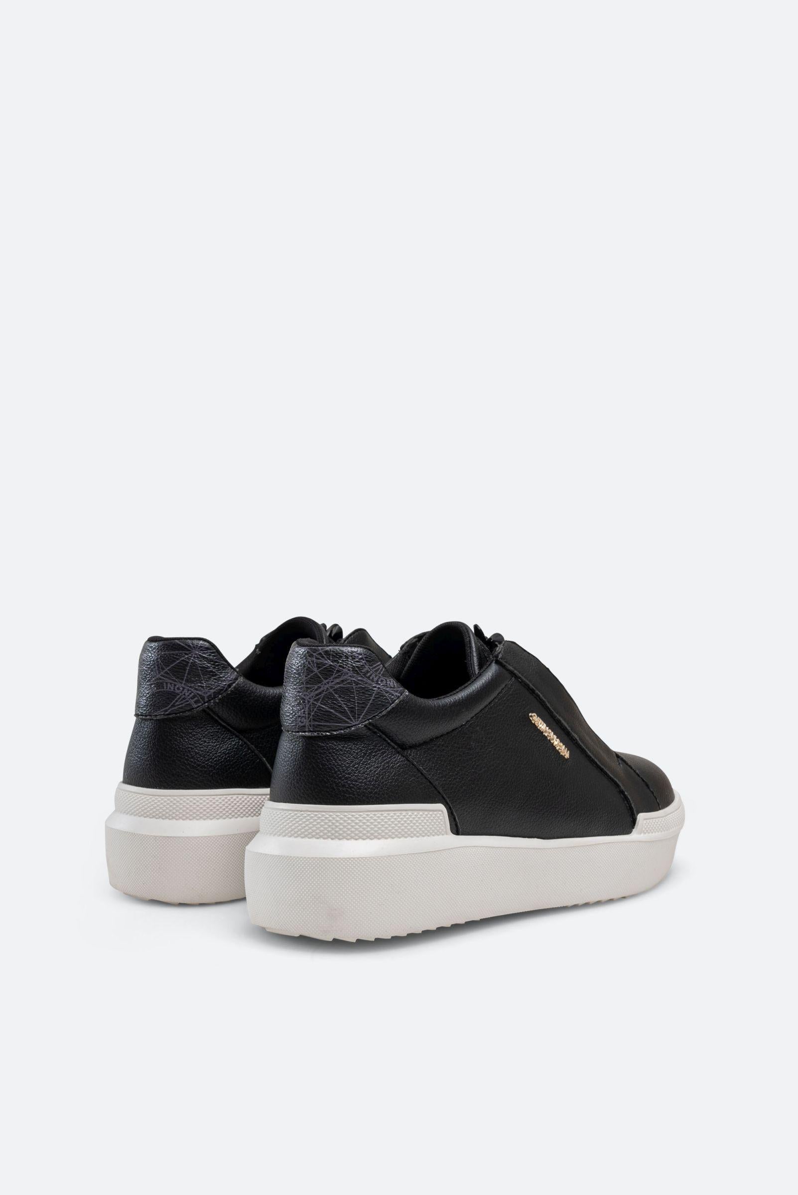 Leon Sneakers in Black Faux Leather