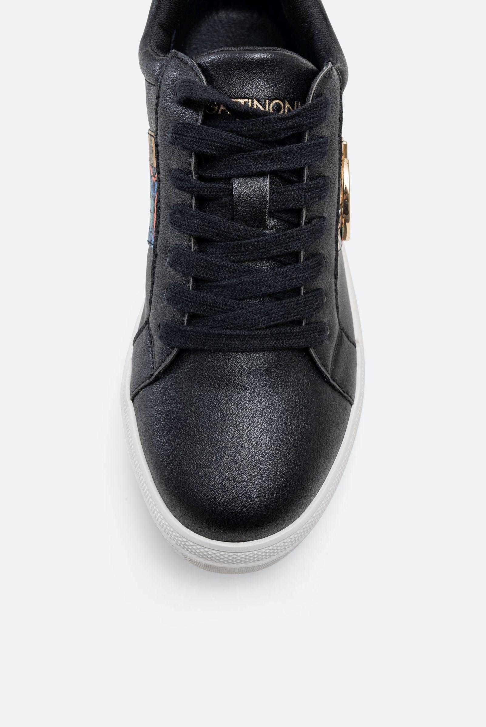 Baskets Leon en simili cuir avec imprimé Teodosia couleur noire classique