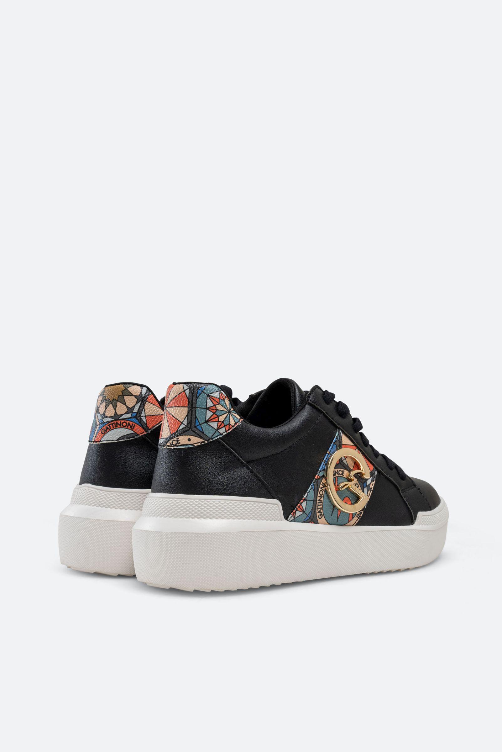 Baskets Leon en simili cuir avec imprimé Teodosia couleur noire classique
