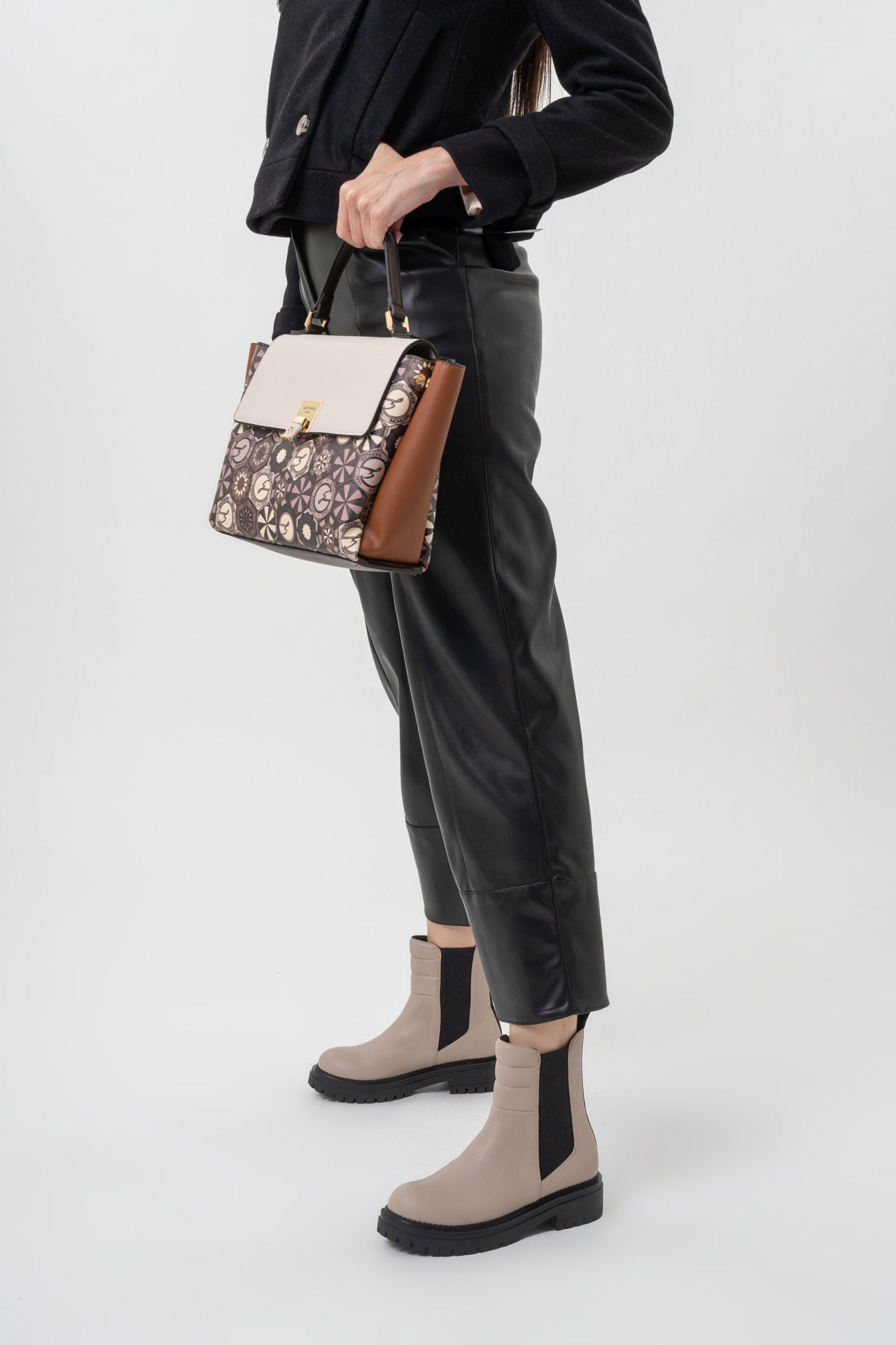 Melfort Ankle Boot in Beige Faux Leather