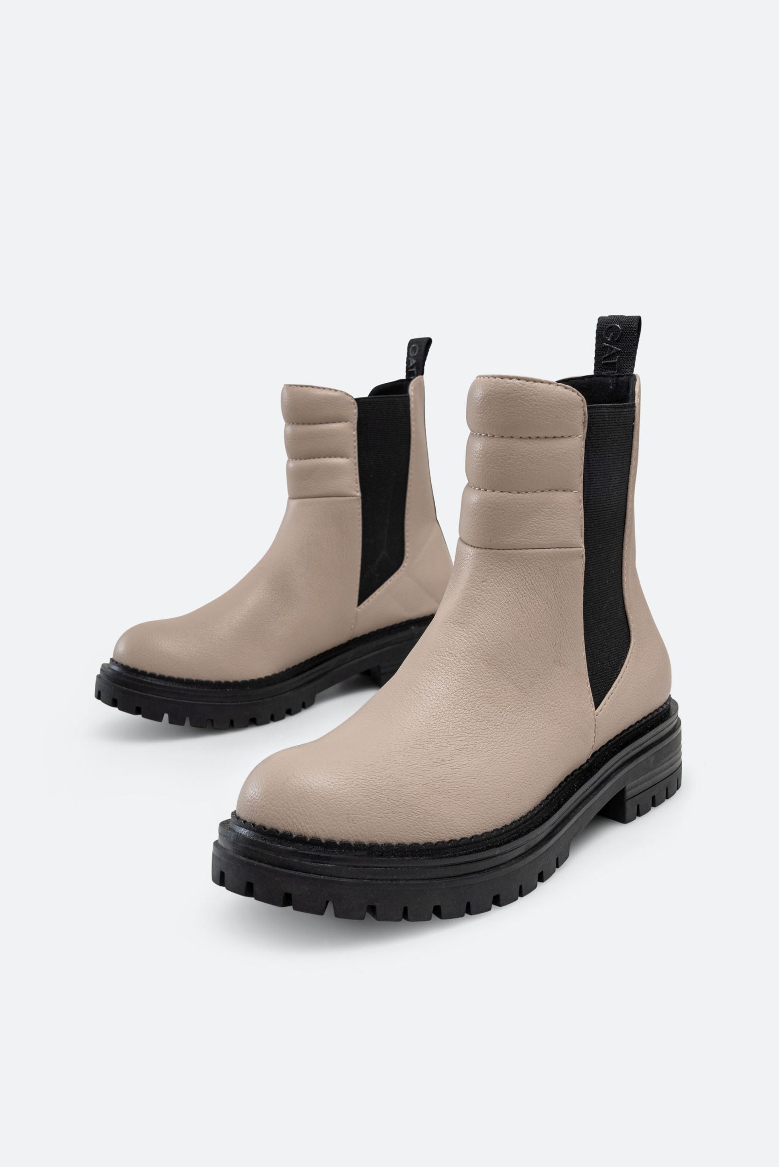 Melfort Ankle Boot in Beige Faux Leather