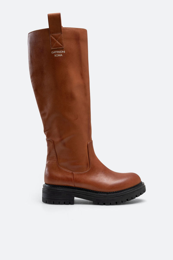 Bota Melfort en Cuero Sintético Color Marrón