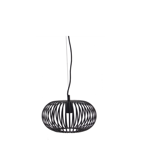 Schwarze Chericoni Curvato Hängelampe, Ø30 cm, 1-flammig, E27, verbindet minimalistisches Design mit praktischer Lichtfunktion.
