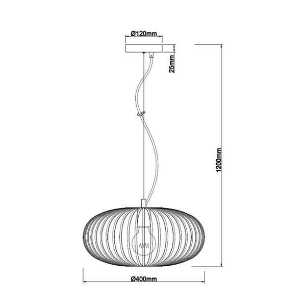 Die schwarze Chericoni Curvato Hängelampe, Ø40 cm, 1-flammig, E27, setzt elegante Akzente in modernen Interieurs.