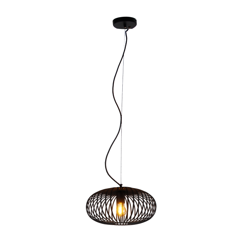 Die Chericoni Curvato Hängelampe in Schwarz, Ø40 cm, 1-flammig, E27, bringt modernes Design und warmes Licht in jeden Raum.