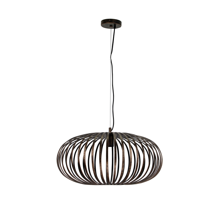 Bronze-farbene Chericoni Curvato Hängelampe, Ø60 cm, 1-flammig, E27, verbindet minimalistisches Design mit angenehmer Lichtwirkung.
