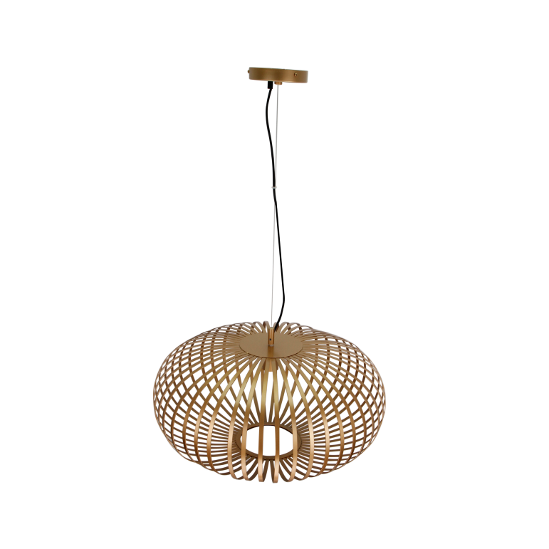 Goldfarbene Chericoni Curvato Hängelampe, Ø60 cm, 1-flammig, E27, verbindet modernes Design mit dekorativem Lichtakzent.