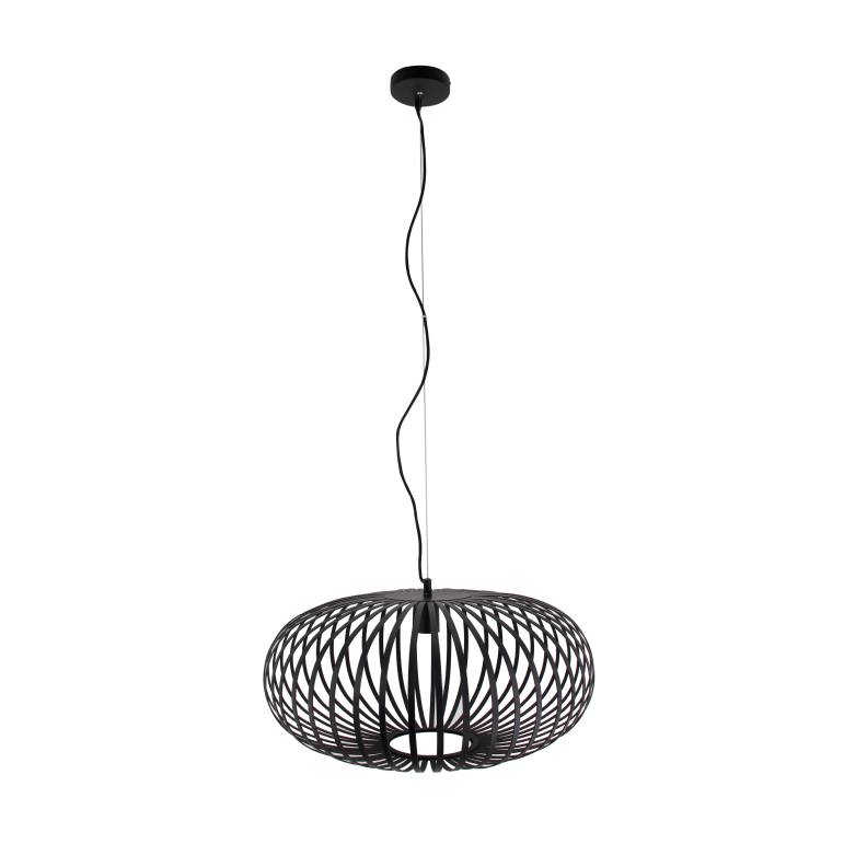 Elegante Chericoni Curvato Lampe zum Hängen, Ø60 cm, 1-flammig, E27, in zeitlosem Schwarz für puristische Raumgestaltung.