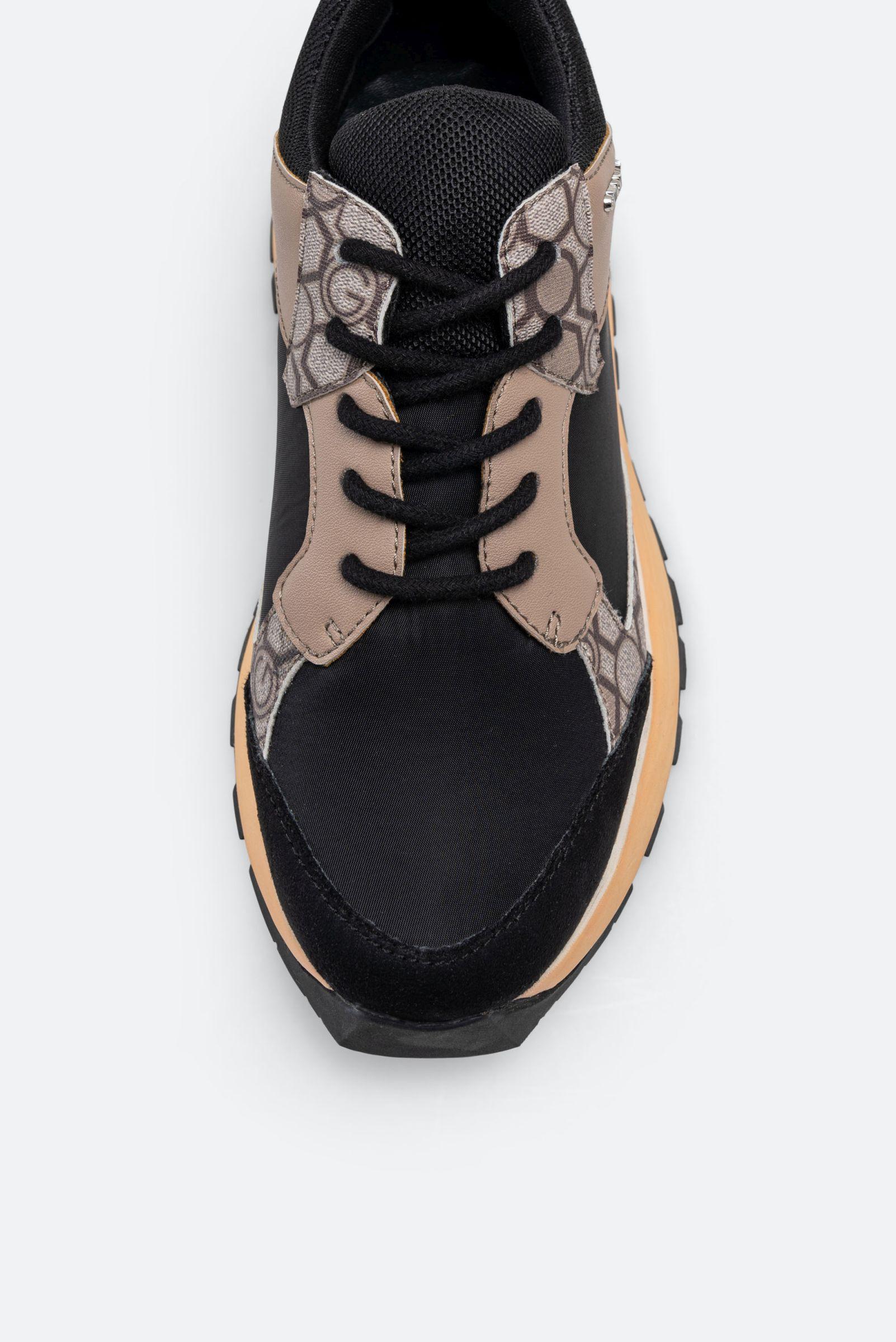 Nancy Sneaker in Black Geometric Print Fabric