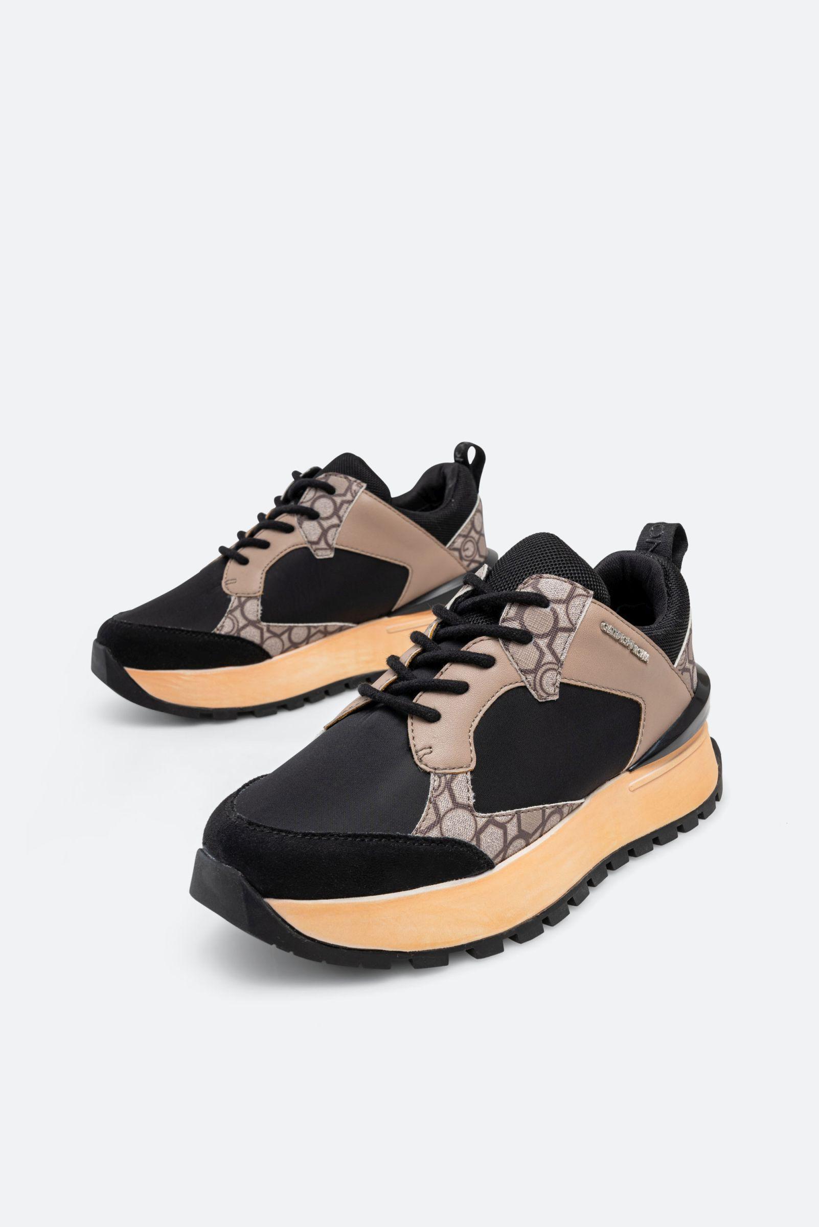 Nancy Sneaker in Black Geometric Print Fabric