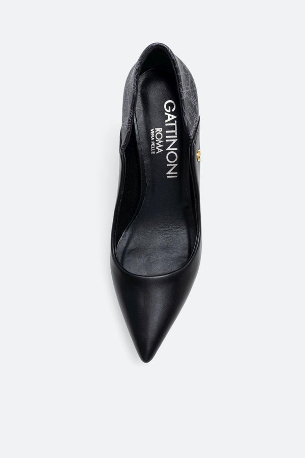 Scilla Pumps in Faux Leather Teodosia Print Black