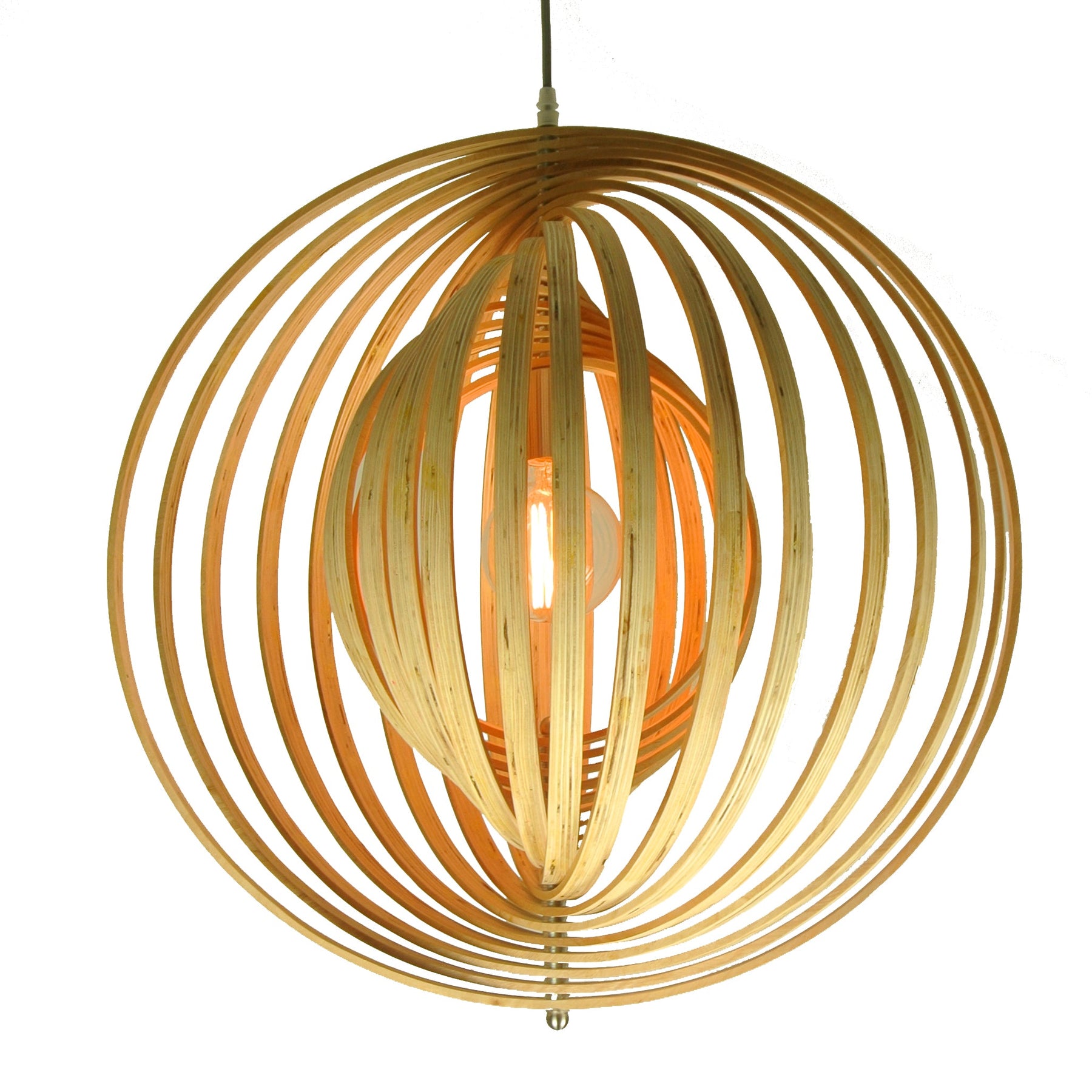 Chericoni Ring hanglamp van natuurlijk hout met ronde vorm, modern en stijlvol design.